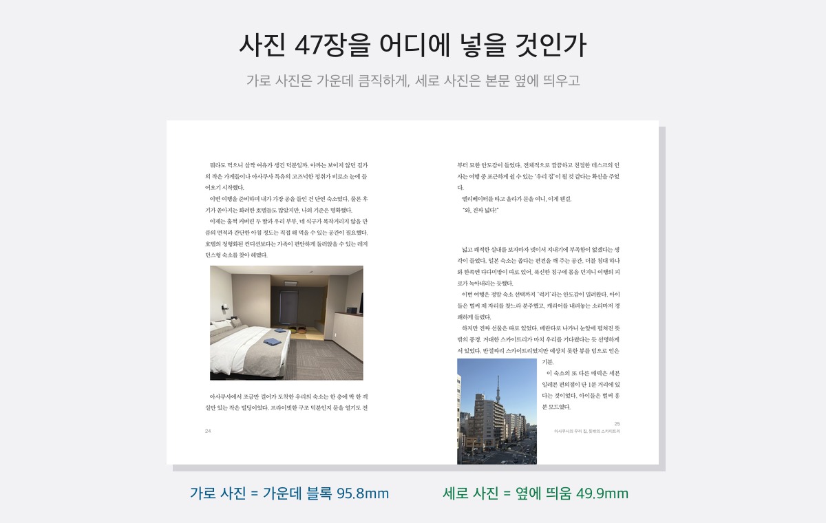 사진 47장 다루기 - 크기와 자리, 빈 페이지 31개에서 시작한 이야기